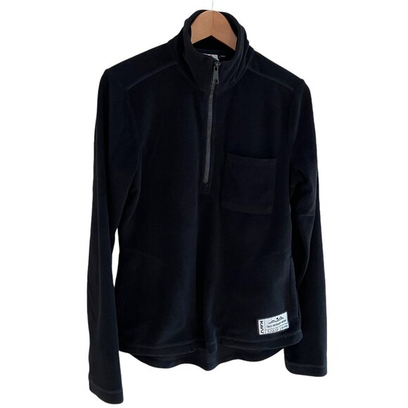 KAVU Cozen Fleece Top  quarter zip Womens black sz small - Picture 1 of 8